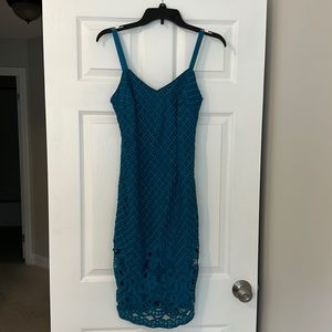 Turquoise lace dress
